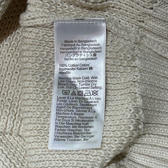 NWT J.Crew Cotton Honeycomb Knit Half-Zip Sweater in Natural Size L - Picture 9 of 9